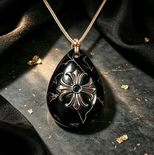 [VIP EXCLUSIVE] Handmade Water Drop Cross Heart Pendant with Hole Resin Mold