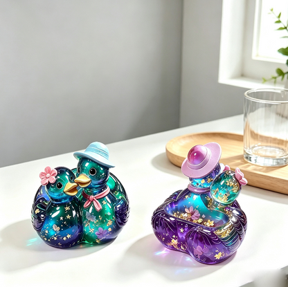 Cute Couple Ducks Storage Figurine Resin Mold