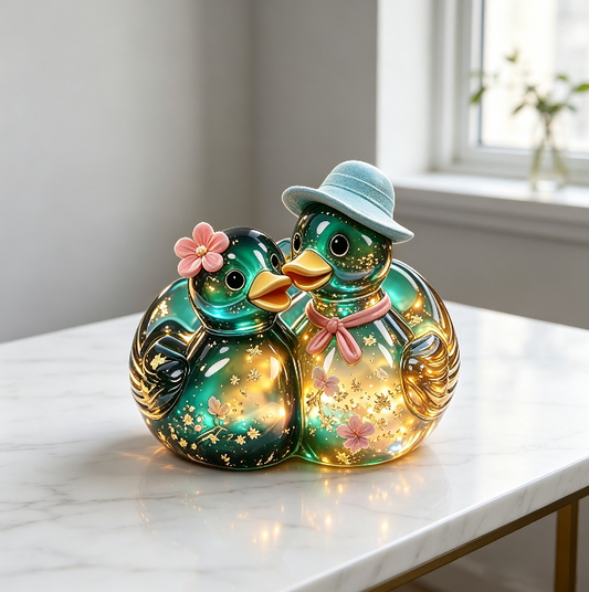 Cute Couple Ducks Storage Figurine Resin Mold