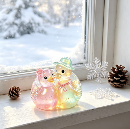 Cute Couple Ducks Storage Figurine Resin Mold