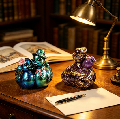 Cute Couple Ducks Storage Figurine Resin Mold