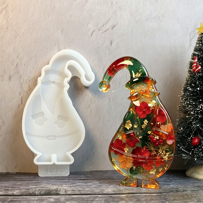 Tilted-Head Santa Claus Figurine Resin Mold