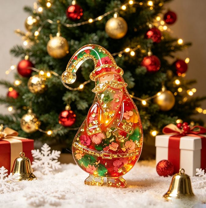 Tilted-Head Santa Claus Figurine Resin Mold
