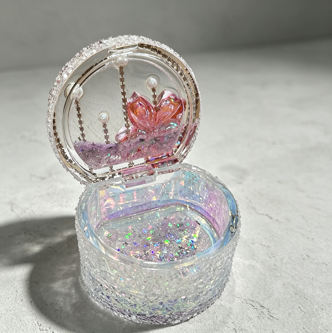 Handmade Crystal Cluster Flip-Top Storage Box Resin Mold