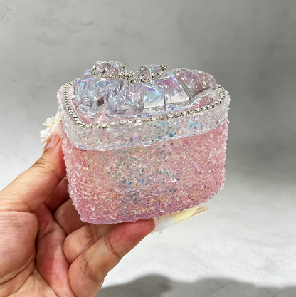 Handmade Crystal Cluster Flip-Top Storage Box Resin Mold