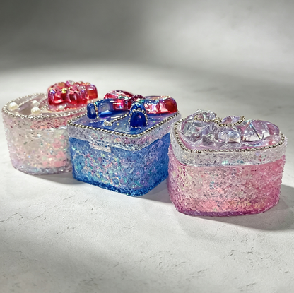 Handmade Crystal Cluster Flip-Top Storage Box Resin Mold
