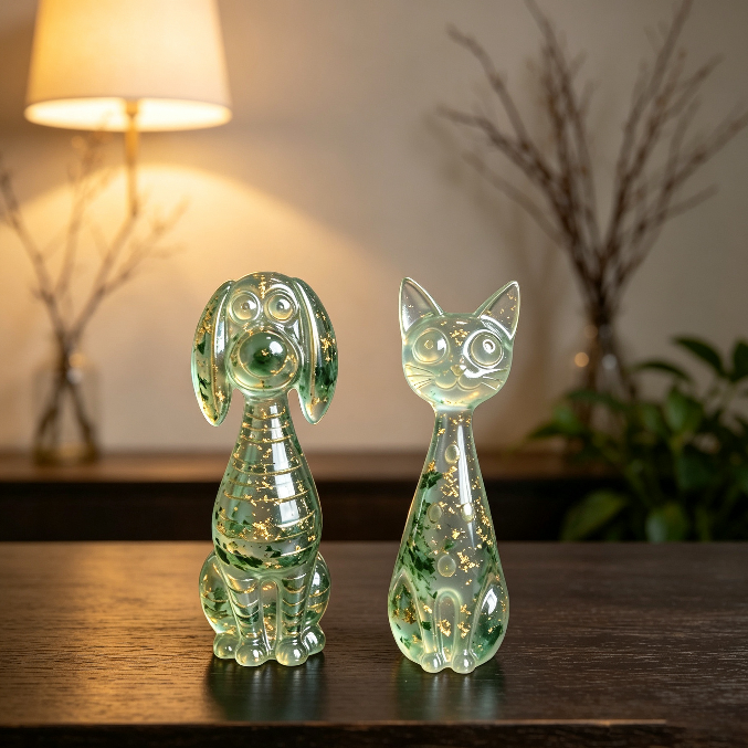 Half-Relief Cat & Dog Figurine Resin Mold