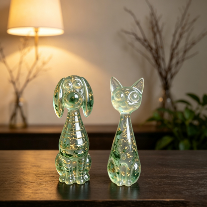 Half-Relief Cat & Dog Figurine Resin Mold