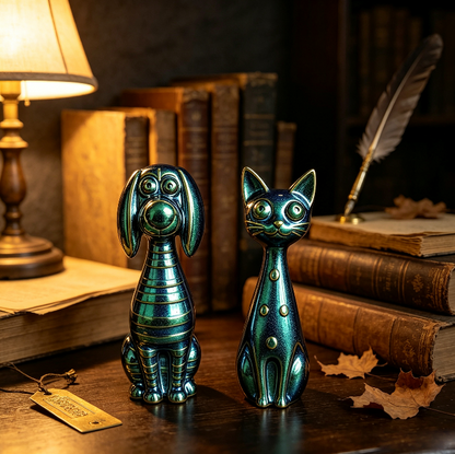 Half-Relief Cat & Dog Figurine Resin Mold