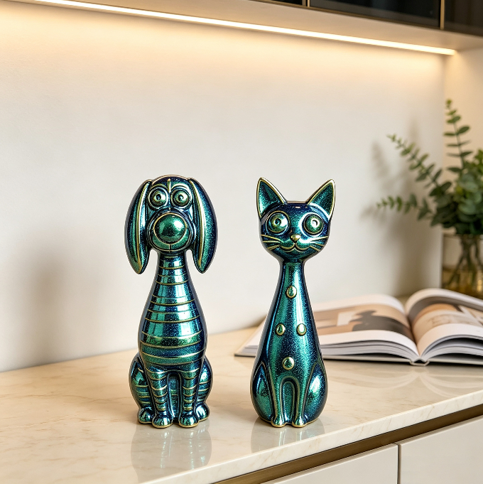 Half-Relief Cat & Dog Figurine Resin Mold