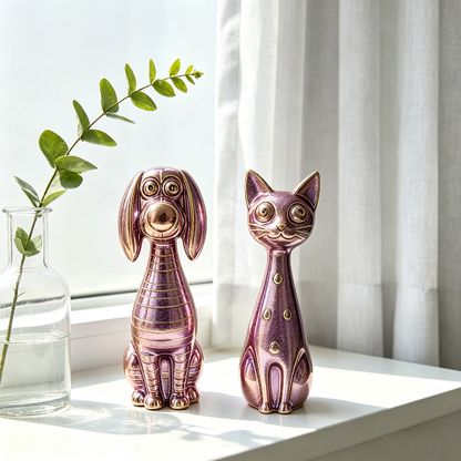 Half-Relief Cat & Dog Figurine Resin Mold