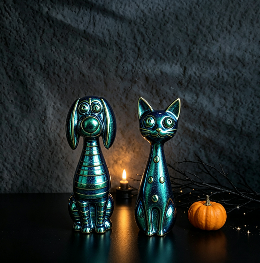 Half-Relief Cat & Dog Figurine Resin Mold