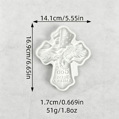 God Bless America Eagle Cross Resin Mold