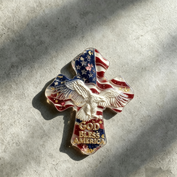 God Bless America Eagle Cross Resin Mold
