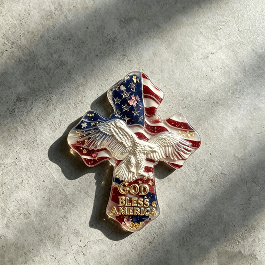 God Bless America Eagle Cross Resin Mold