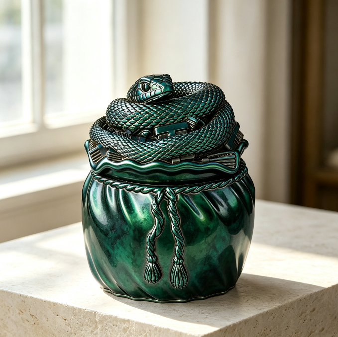 Snake-Shaped Lucky Bag Storage Jar Resin Mold