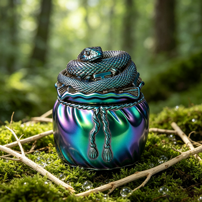 Snake-Shaped Lucky Bag Storage Jar Resin Mold