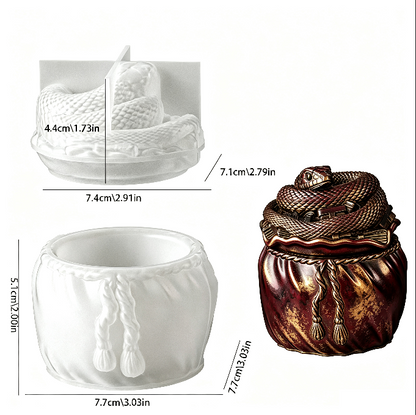 Snake-Shaped Lucky Bag Storage Jar Resin Mold