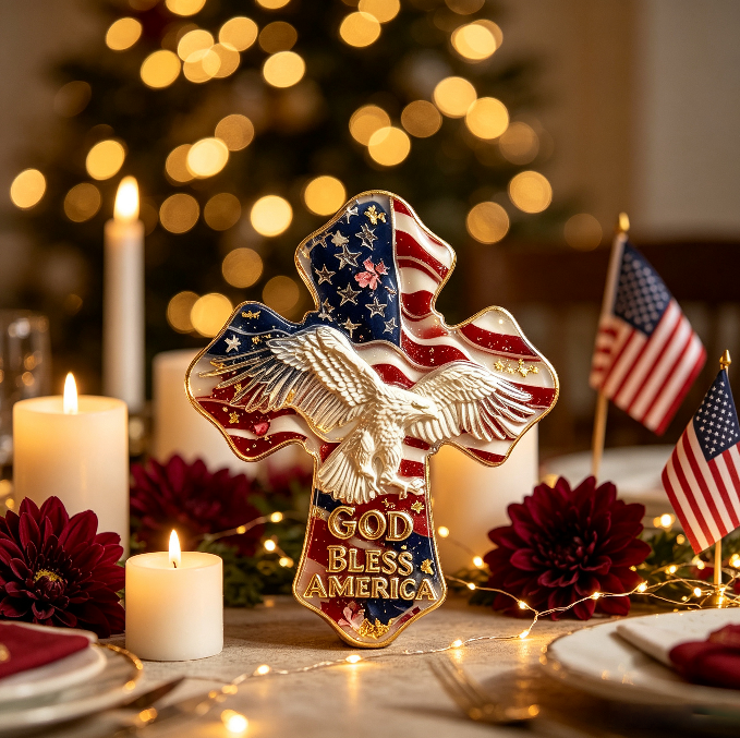 God Bless America Eagle Cross Resin Mold
