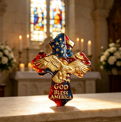 God Bless America Eagle Cross Resin Mold