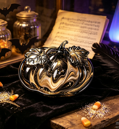 Long & Short Pumpkin-Shaped Storage Tray Resin Mold Set
