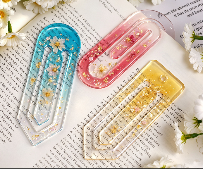 2pcs Paper Clip Bookmark Resin Mold Set