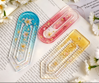 2pcs Paper Clip Bookmark Resin Mold Set