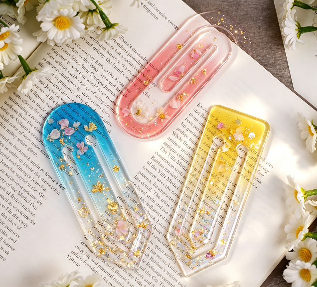 2pcs Paper Clip Bookmark Resin Mold Set