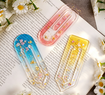2pcs Paper Clip Bookmark Resin Mold Set