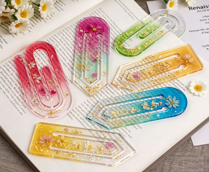 2pcs Paper Clip Bookmark Resin Mold Set