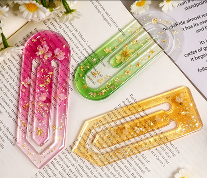 2pcs Paper Clip Bookmark Resin Mold Set