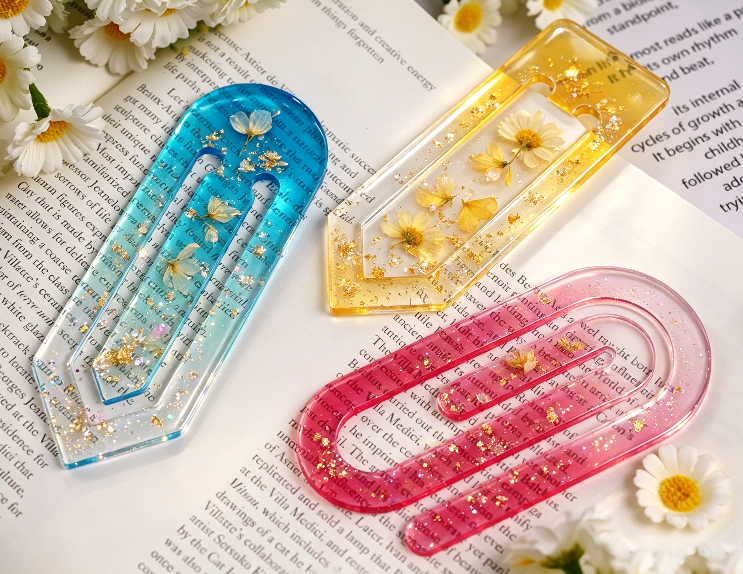 2pcs Paper Clip Bookmark Resin Mold Set