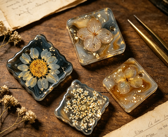 2pcs Jewelry Embellishment Resin Mold Set with Holes