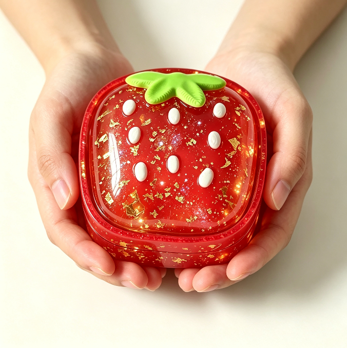 Handmade Cute Strawberry Box Fidget Clicker Toy Resin Mold【First-of-Its-Kind & Exclusive】