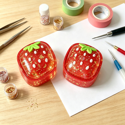 Handmade Cute Strawberry Box Fidget Clicker Toy Resin Mold【First-of-Its-Kind & Exclusive】