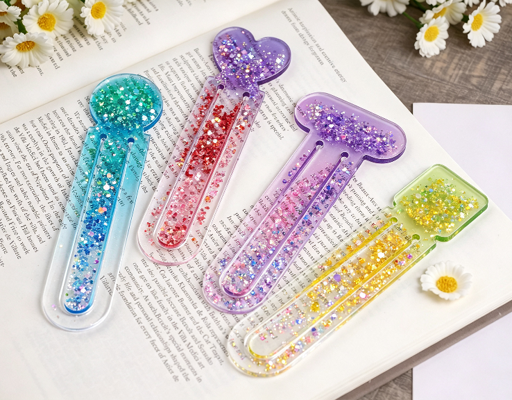 2pcs Paper Clip Bookmark Resin Mold Set