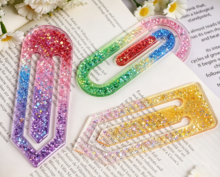 2pcs Paper Clip Bookmark Resin Mold Set