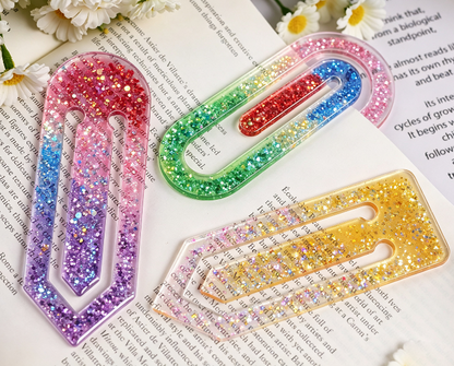 2pcs Paper Clip Bookmark Resin Mold Set