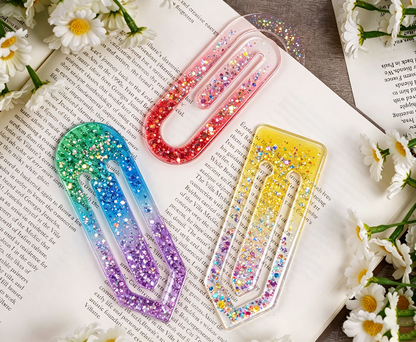 2pcs Paper Clip Bookmark Resin Mold Set
