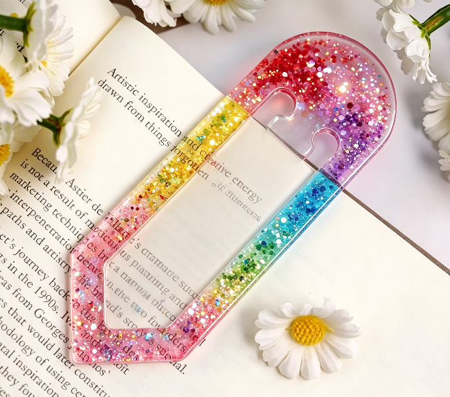 2pcs Paper Clip Bookmark Resin Mold Set