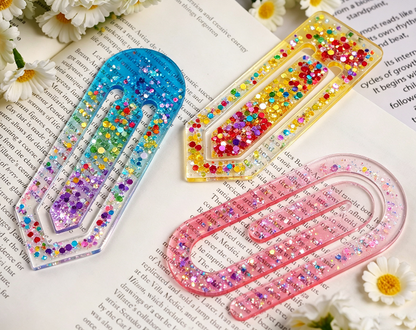 2pcs Paper Clip Bookmark Resin Mold Set