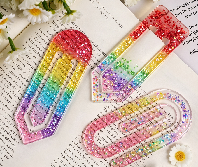 2pcs Paper Clip Bookmark Resin Mold Set