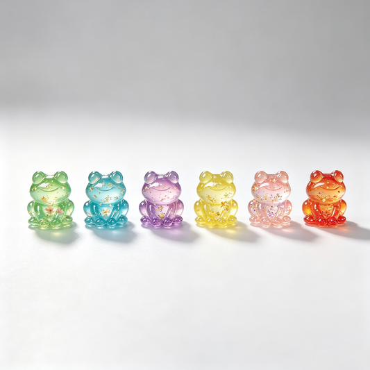 6-in-1 Cute Mini Frog Decorative Figurine Resin Mold Set