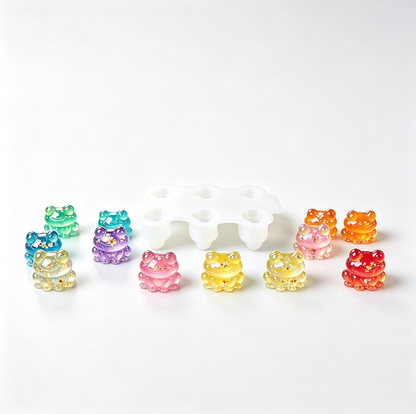 6-in-1 Cute Mini Frog Decorative Figurine Resin Mold Set