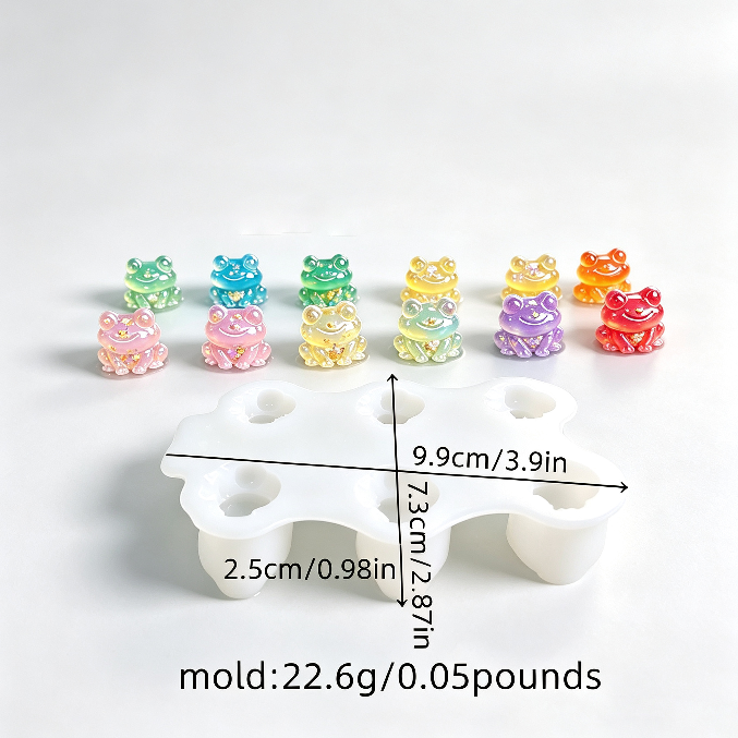 6-in-1 Cute Mini Frog Decorative Figurine Resin Mold Set