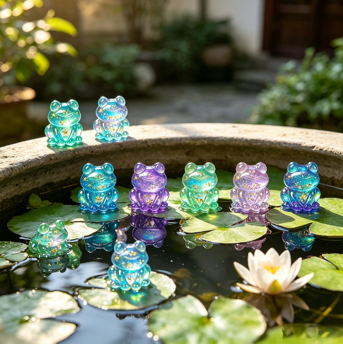 6-in-1 Cute Mini Frog Decorative Figurine Resin Mold Set
