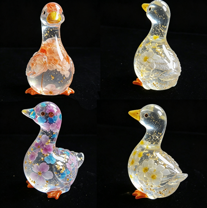 Cute Duck Figurine Resin Mold