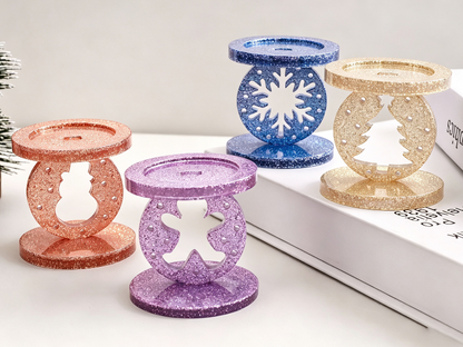 Interchangeable Christmas Elements Candle Holder Figurine Resin Mold