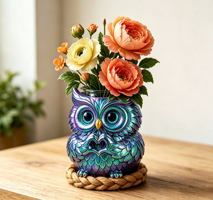 Cute Owl Heart-Hand Gesture Mini Vase & Storage Figurine Resin Mold