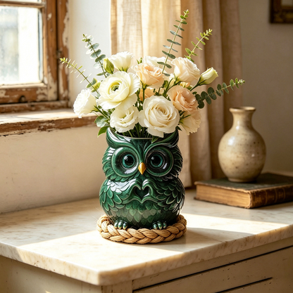Cute Owl Heart-Hand Gesture Mini Vase & Storage Figurine Resin Mold